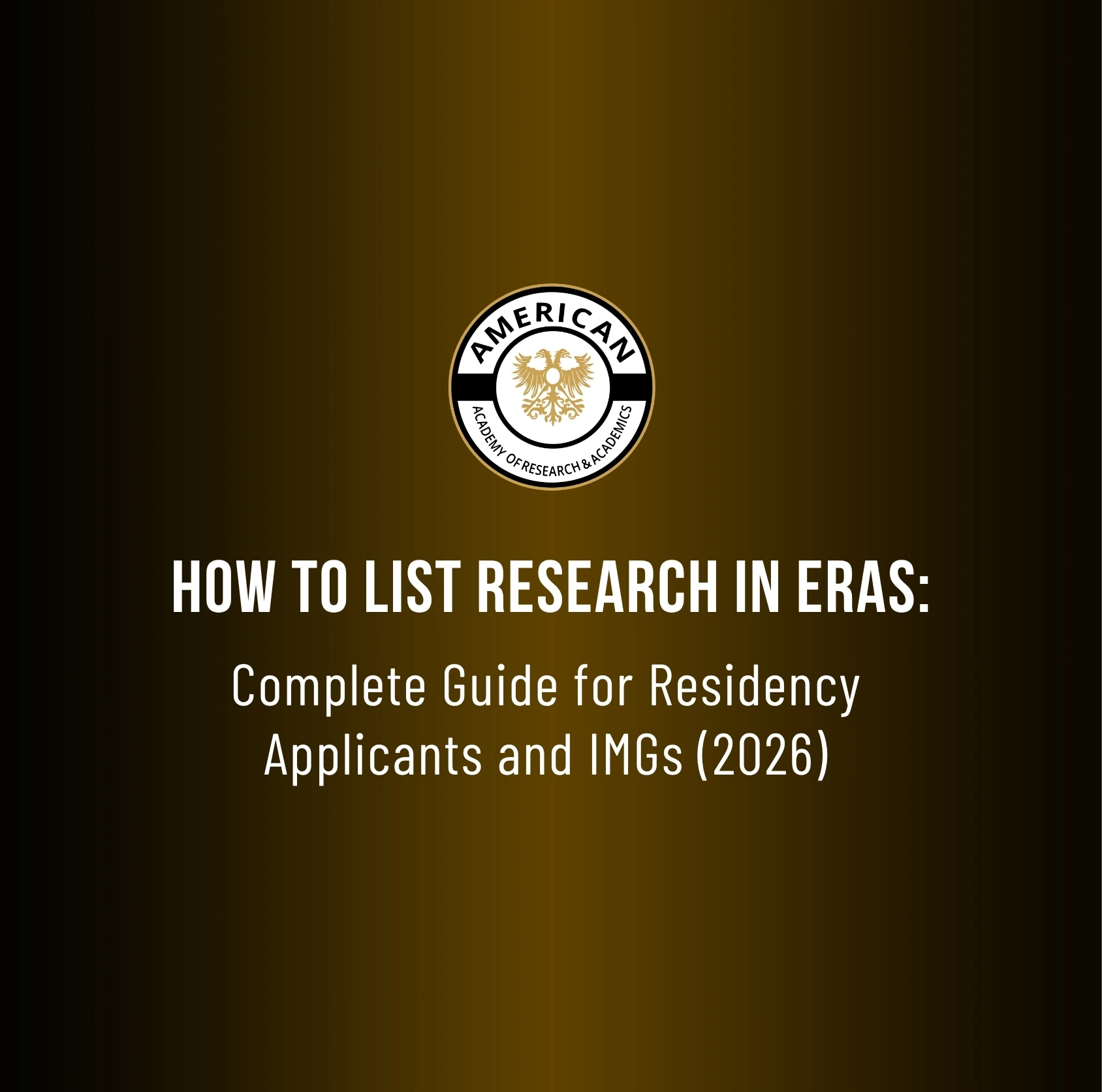 How to List Research in ERAS